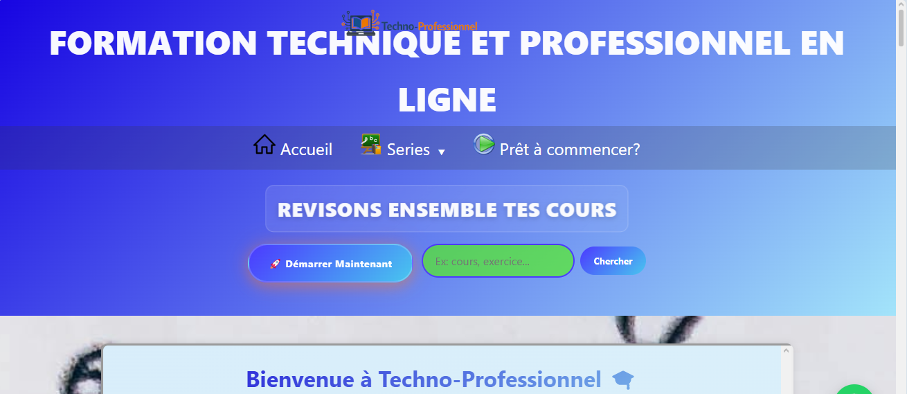 Interface du site techno-professionnel.com